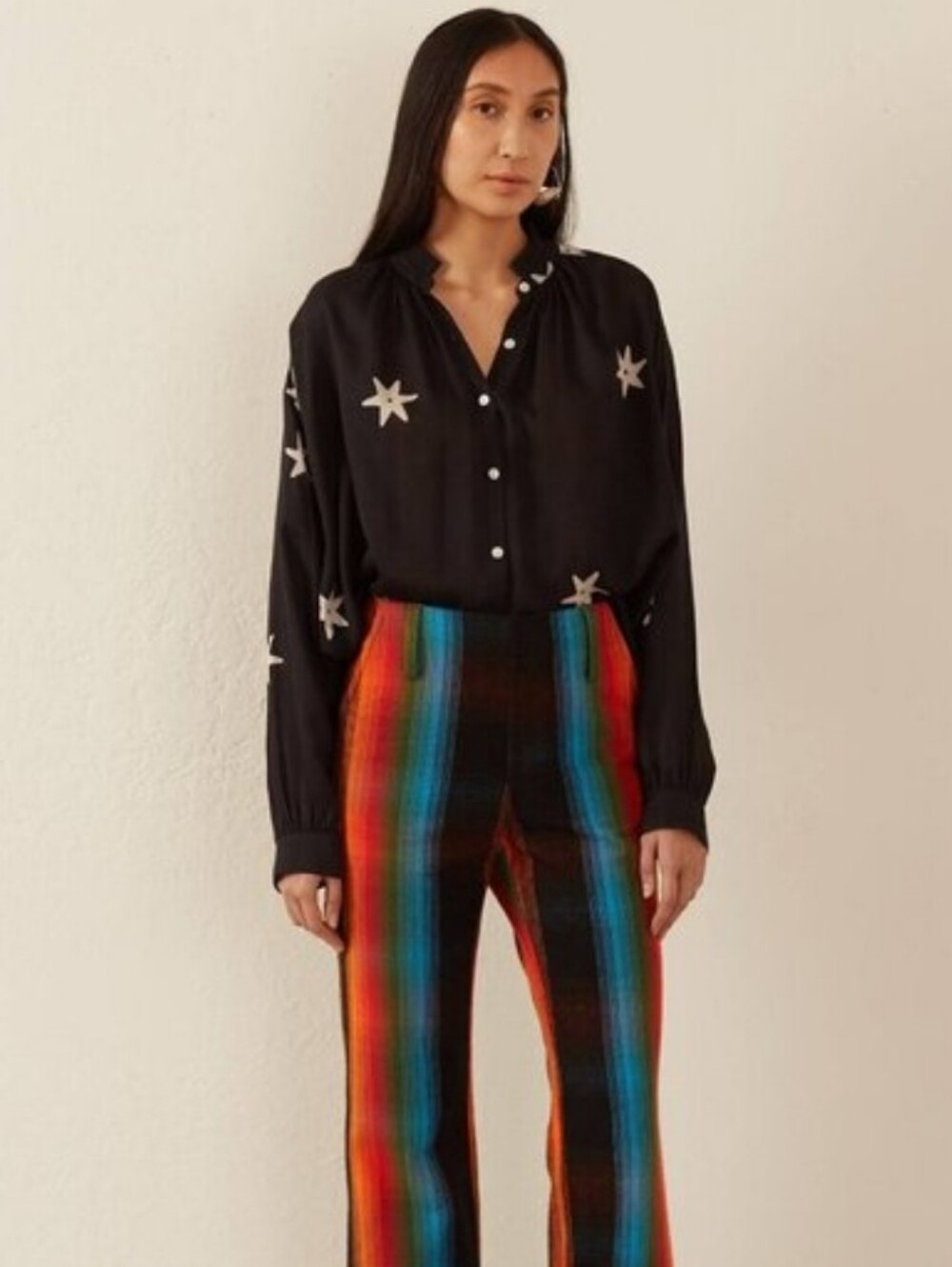 Alix Of Bohemia Black and White Star Print Top
